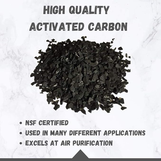 Premium 4x8 Virgin Coconut Shell Activated Carbon Charcoal (for Air Purification and Vapor Phase Applications) - Bulk 55 lb. Bag (2 ft³)