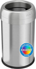 iTouchless 13 Gallon Dual-Deodorizer Trash Can and Recycle Bin Stainless Steel Commercial Grade Large 10 Inch Home Restaurant Restroom Office Open Top Round