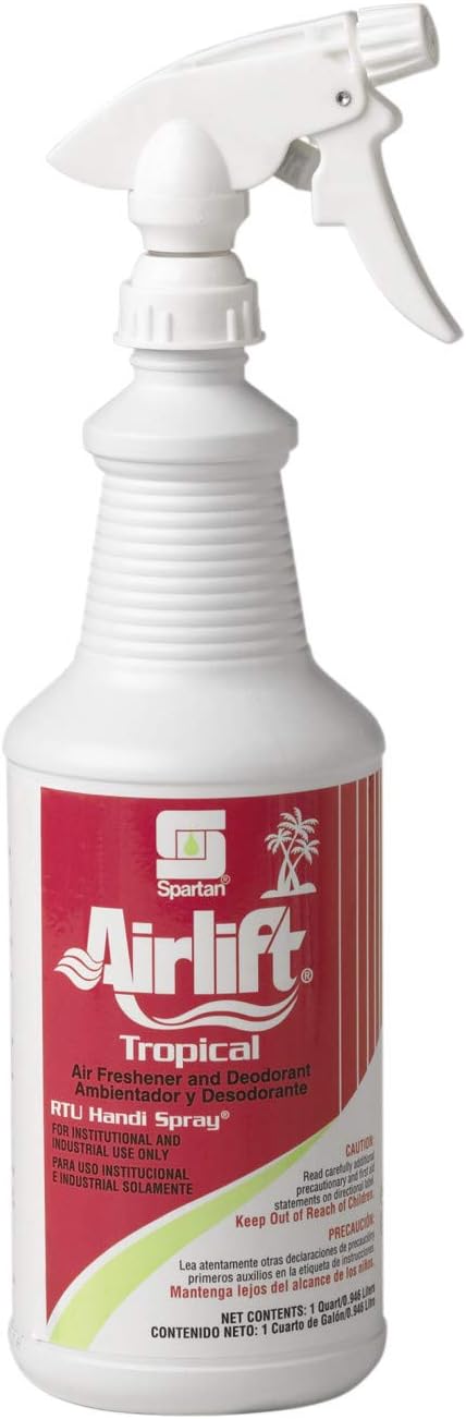 Spartan Chemical Airlift Tropical Air Freshener and Deodorant Ready-to-Use Quart Bottle 12 Bottles Per Case