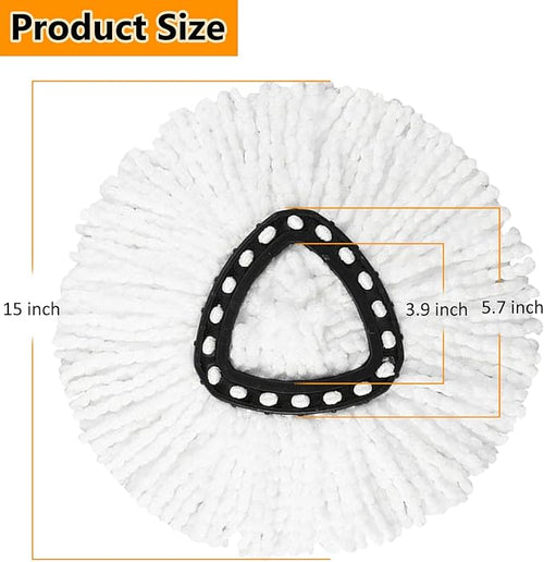 12Pack Spin Mop Replacement Heads100% Microfiber Mop Head Replacement Compatible with Triangle Spin Mop 360 Degree Spin Mop Refill for Easy House Cleaning Floor Mopping
