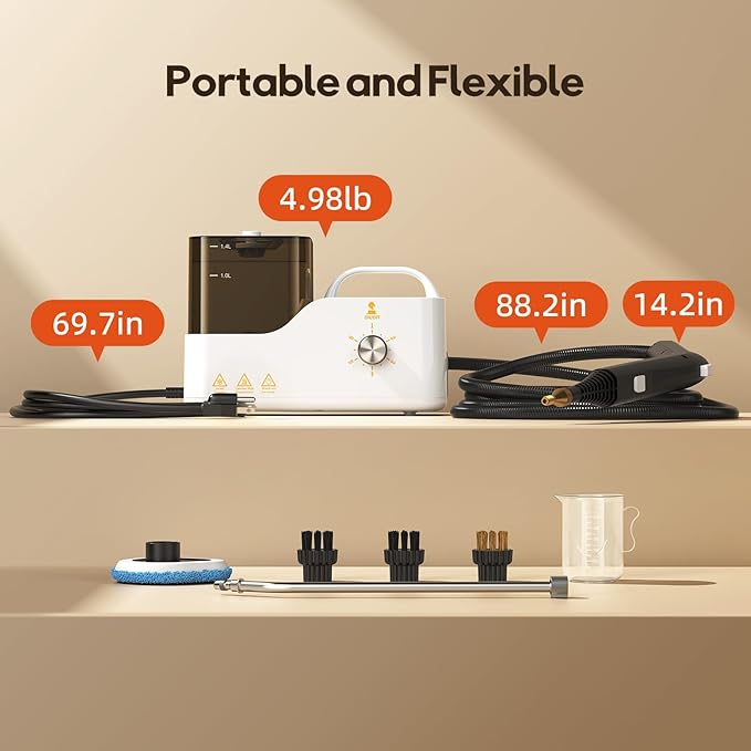 Lubluelu High-Pressure Steam Cleaner for Home Car Detailing &amp Kitchen 2600W Handheld Steamer with 10s Heat-Up for Bathroom Floors &amp Upholstery