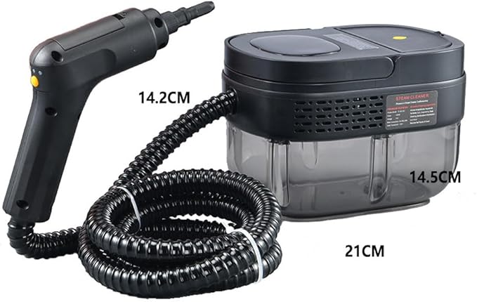 2500W Handheld Steam Cleaner Portable Steam Cleaner 1600ML 3 Gear Adjustable for Cleaning Upholstery Bathroom Grout and Tiles Car Detailing Yellow and Black