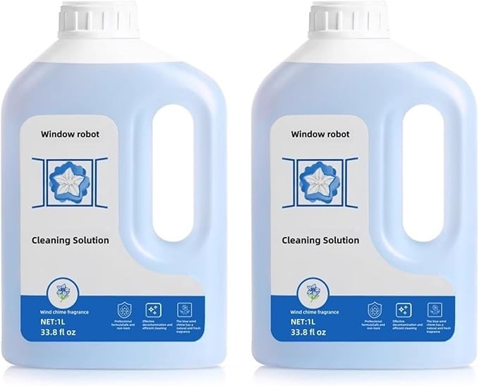 1L Window Cleaner Cleaning Solution Compatible with ECOVACS Winbot W2 PRO Omni/W2 Omni/W2 PRO/W1 PRO/WINBOT MINIGlass Cleaner LiquidWindow Cleaning Robot.(2 Bottles)