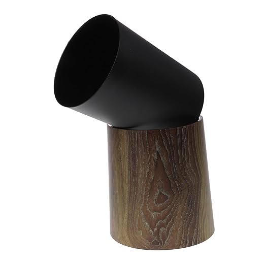 BESTYASH Imitation Wood Grain Trash Can Large Capacity Compact Lightweight Wastebasket for Home Bathroom Kitchen Office Easy to Clean Multipurpose Litter Bin