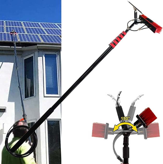 Pole Window Washer Combo Telescopic Pole for Window Cleaning Glass Cleaning Tools for Indoor/Outdoor High Window-30FT(9m)