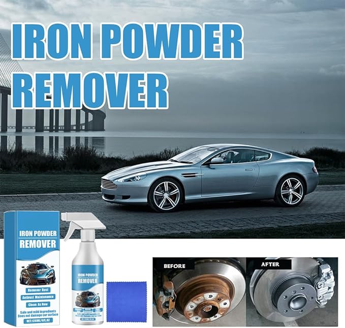 Car Rust &amp Iron Particle Remover Spray Fast Acting Heavy Duty Metal Cleaner Rust Remover Spray for Removing Rust and Iron Particles From Cars Tools Bolts &amp More Remover (2)
