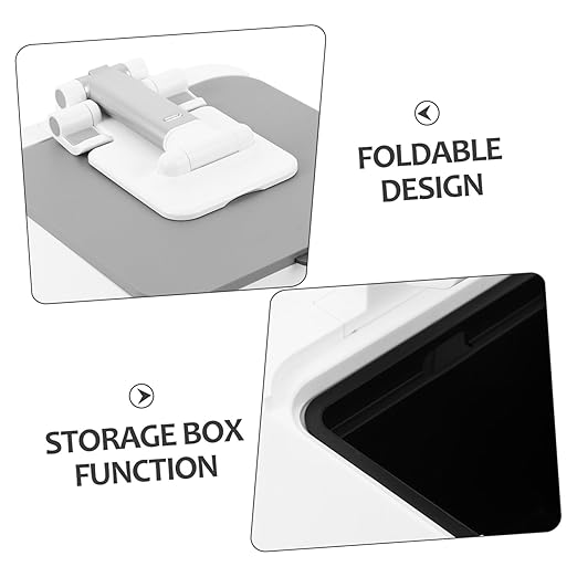 NUOBESTY Portable Mini Wastebasket with Phone Tablet Stand Desktop Garbage Bin for Home Office Travel and Rooms