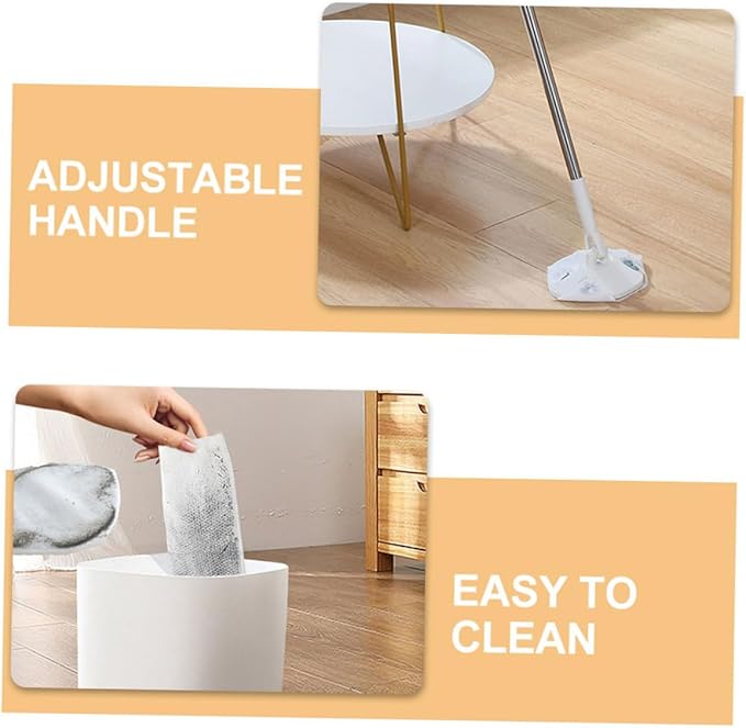 Dust Mop Floor Cleaner Set with Dry  Triangle Electrostatic Household Mop with Rotatable Head for Wall and Floor Dust Removal Reusable Cleaning Tool for Home Use