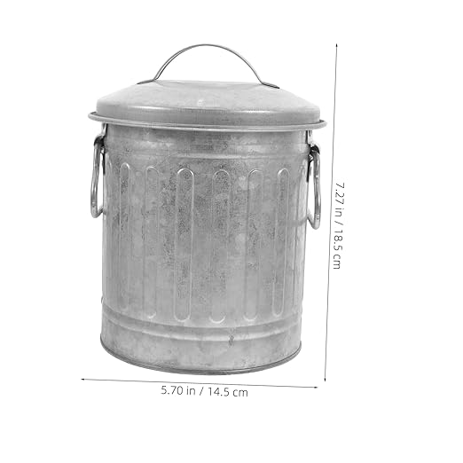 TEHAUX Small Bucket Shaped Garbage Can with Lid Creative Trash Bin for Home and Office Convenient Small Rubbish Wastebasket for Kitchen Bedroom Bathroom Farmhouse