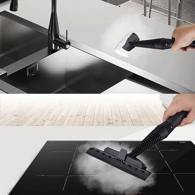 Handheld Steam Cleaner Portable Steam Cleaning Machine with 1000W Power Includes 6 Spray Heads Auto Dry Burn Protection for Cleaning Car Bathroom Shower Upholstery Grout Window Grease