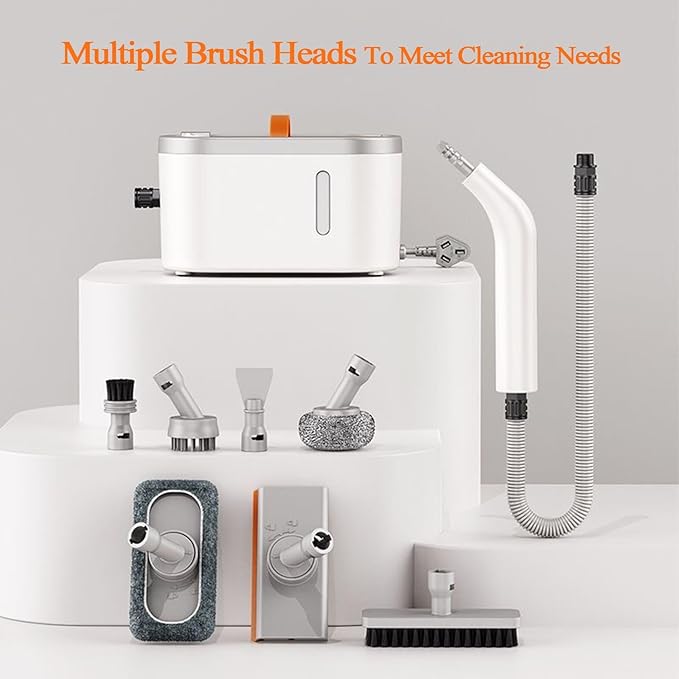 1200W Handheld Steam Cleaner 750ML Tank Portable Steamer for Cleaning with 12 Pcs Accessories for Dirt Grease Grout Floor Couch and Car