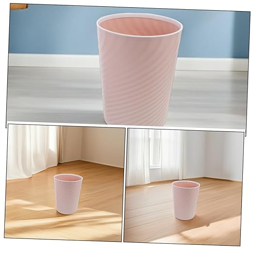 Cabilock 2pcs Small Trash Can Lidless Plastic Wastebasket for Bathroom Bedroom Office and Kitchen Compact Garbage Bin with Ribbed Stability and Stylish Design