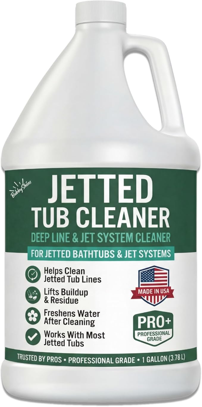 Jetted Tub Cleaner for Bathtub Jets – Deep Cleaning Bathtub Cleaner Formula for Jets &amp Whirlpool Tubs Pro Grade System Flush for Internal Lines and Pipes Made in USA 1 Gallon