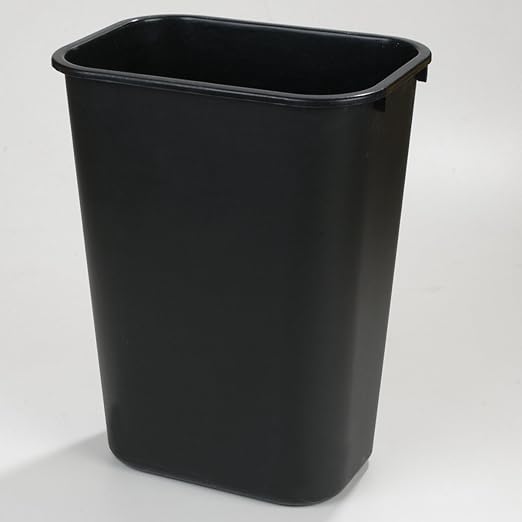 Carlisle FoodService Products 34294103 Plastic Deskside Wastebasket 41 Quart Black