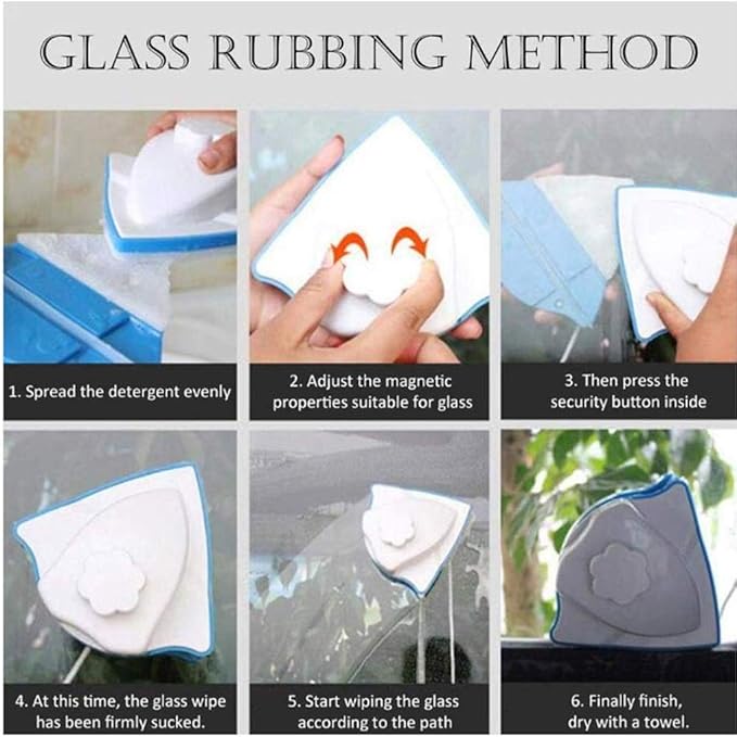 Side Magnetic Window CleanerAdjustable Glass Wiper Glider Washing Brush Equipment