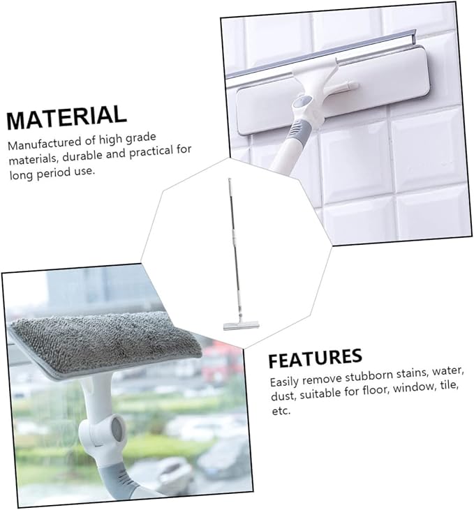 1Pc Double Sided Glass Cleaning Tool Multi Function Floor Mop with Ergonomic Design Durable for Use Windows Tiles and Floors