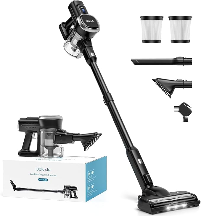 Lubluelu Cordless Vacuum Cleaner Max 50 Mins Runtime Stick Vacuum with Touch ScreenLightweight Vacuum for Carpet Home Hardwood Floor and Pet Hair.