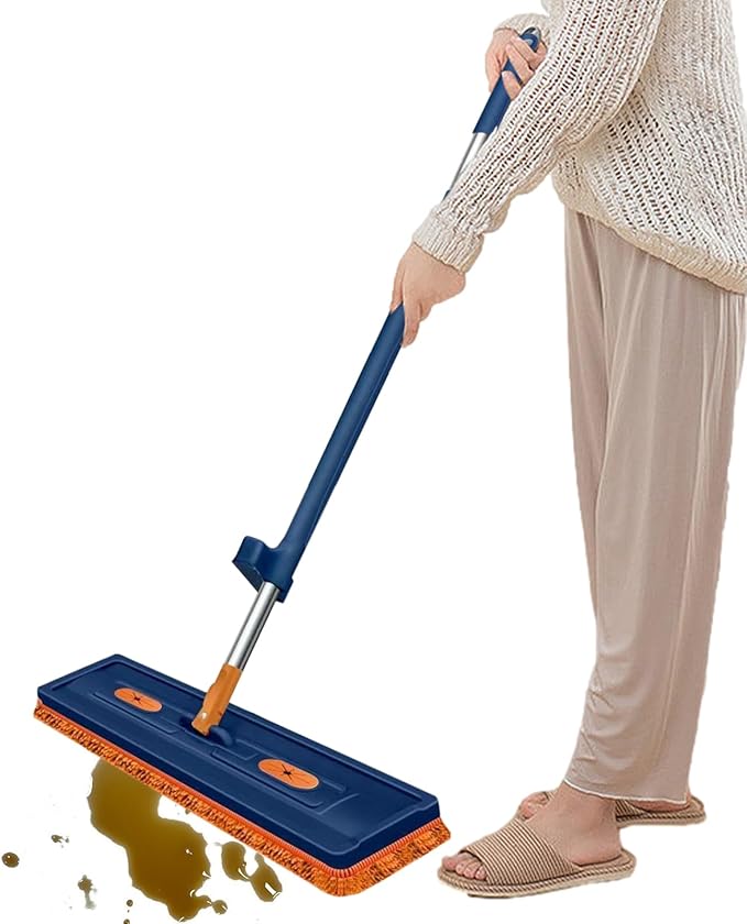 Floor Mop | 42cm Flat Washable 360 Degree Rotating Reusable Tool | Household Cleaning Accessories | for Dust Wood Hardwood Home Kitchen Living Room Balcony Classroom