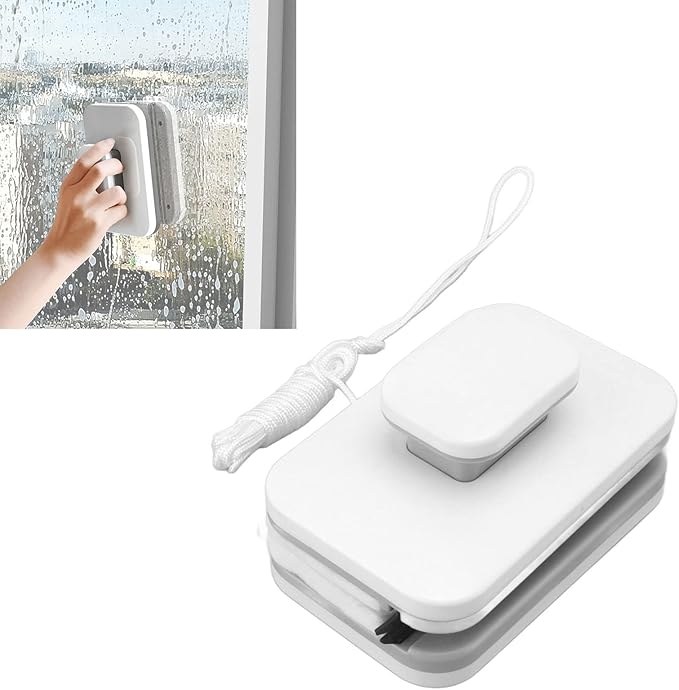 Magnetic Glass Wiper Double Sided Magnetic Window Cleaner with Comfortable Grip for Home High Rise Window Cleaning Plastic 940g