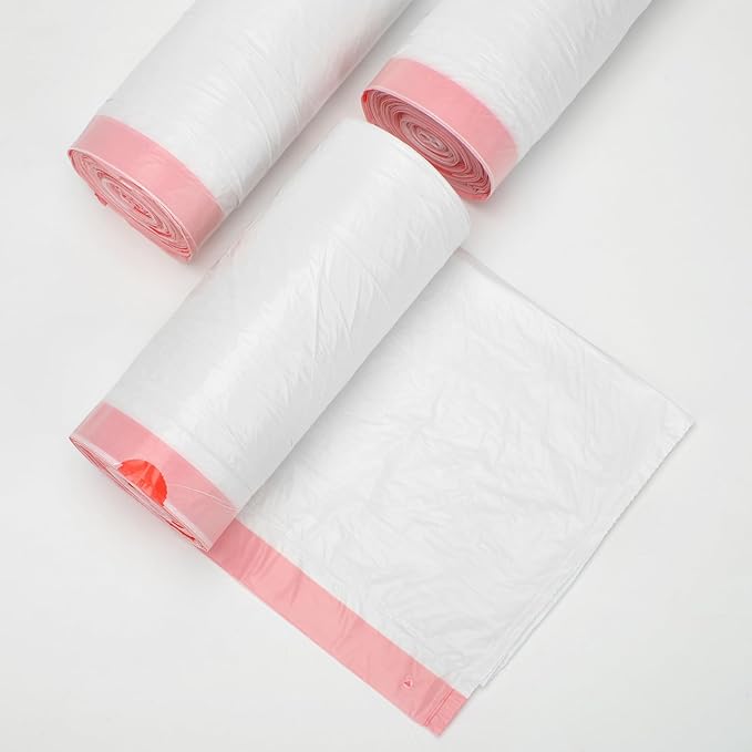 15-18 Gallon Drawstring Trash Bags - (102 Count) Ultra Large Trash Can Liners Heavy Duty Strong White Plastic Garbage Bags for Home Kitchen Office Lawn Commercial