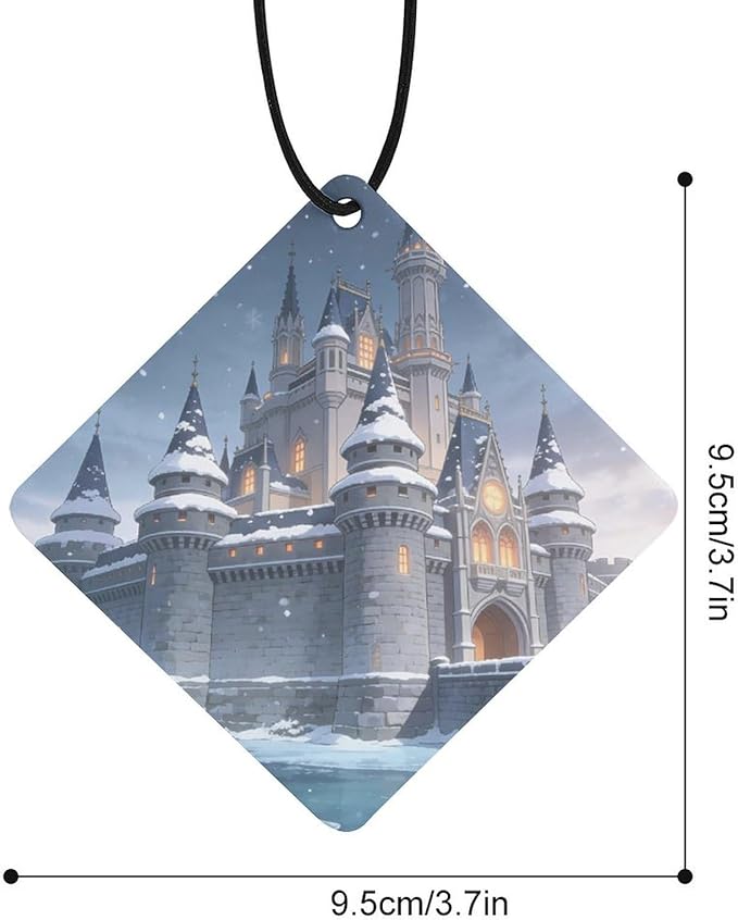 5PCS Car Air Freshener Hanging Personalized Double Sided Snowy Castle Car Fresheners Long Lasting New Cars Scents Cute Automotive Freshies for Closets Drawers (tea)