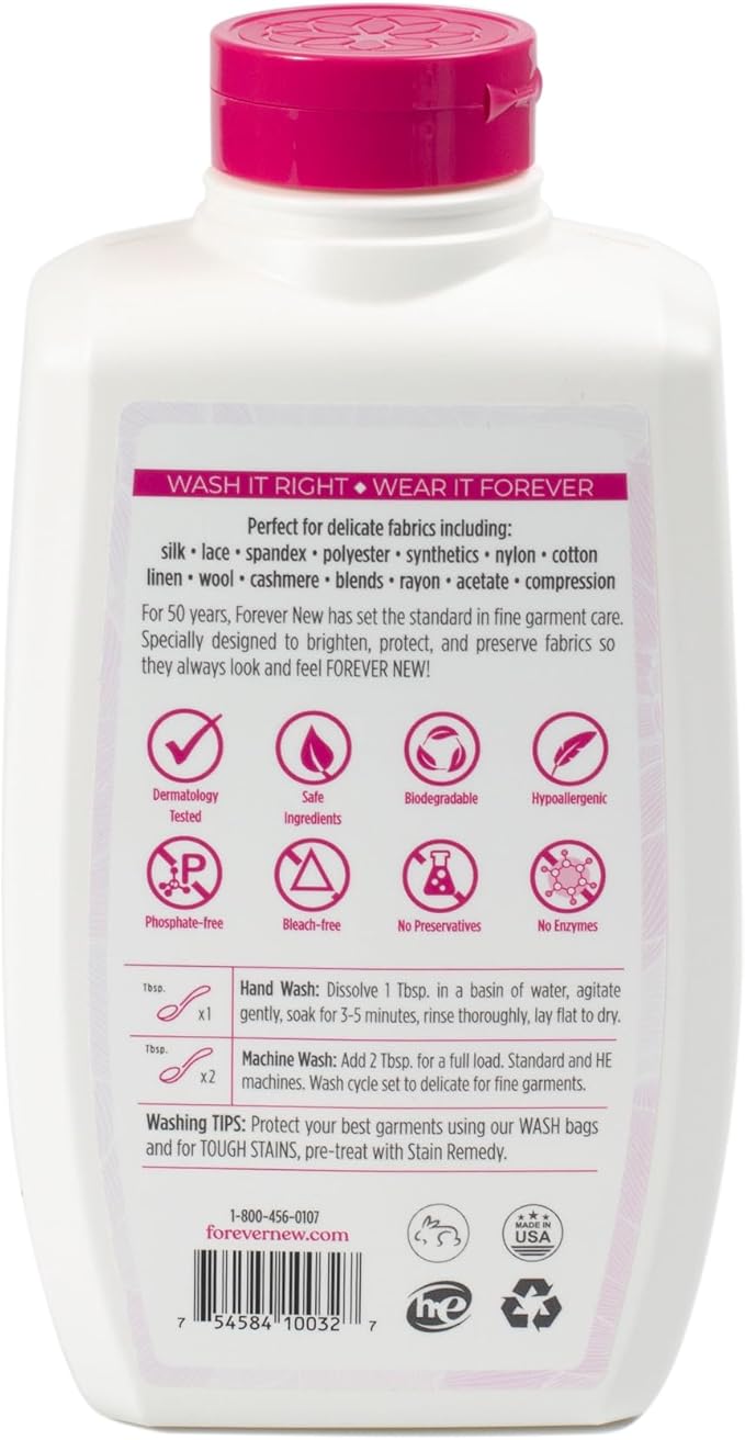 FOREVER NEW Delicate Hypoallergenic Laundry Detergent Powder - 150 to 192 Large Loads - Gentle washing detergent for Silk Cashmere Bra Undergarments Wool etc. - Original Scented - 32oz (3pack)