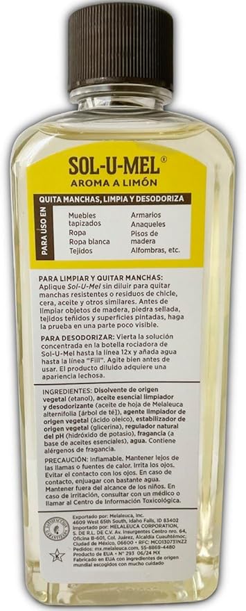 Sol-U-Mel 3-in-1 Cleaner Lemon 8oz