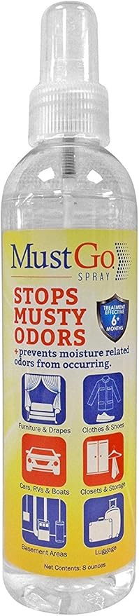 Odor Eliminator MultiPack - Controls Removes and Prevents Musty Smells in Closets Basements Attics Sheds and Storage Units - Unscented - Solid Bars and Spray (8oz)