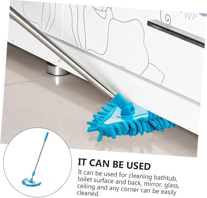 Telescopic Mini Triangular Mop 180-Degree Rotating Head Lightweight Cleaning Tool for Efficient Home and Office Use Versatile Dual-Function Mop