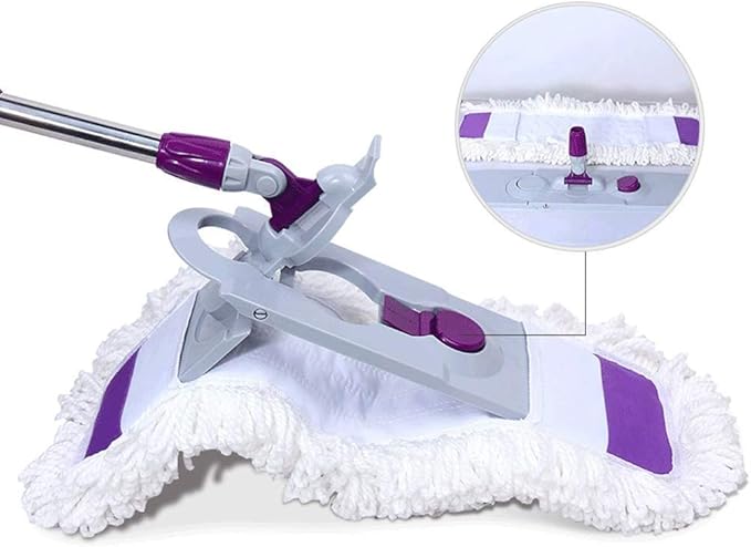 Mop - Microfiber Hardwood Floor Mop Stainless Steel Handle Reusable Flat Mop Pads
