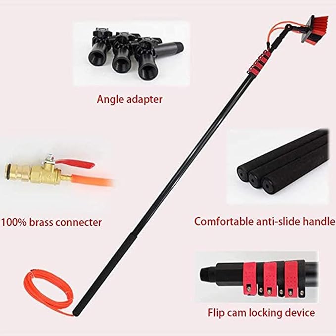 Telescopic Window Cleaner Kit 3.6-10.8m - Water Fed Brush Extendable Pole for Solar Panel &amp Conservatory Roof Cleaning Efficient Window Cleaning Tool