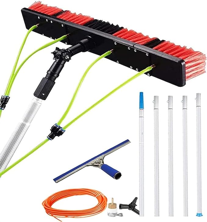 Window Cleaning Pole Telescopic Cleaning Brush Window Clean Glass Wall Cleaning Washing Set Equipment Extension Pole Cleaning for Trucks Windows (Color : 9m Size : 50cm)