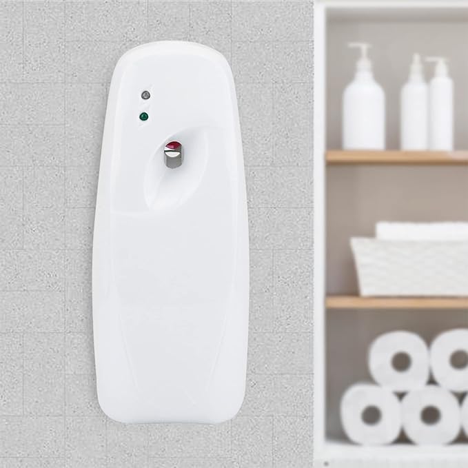 Automatic Air Freshener Dispenser 2 Pack White Home Indoor Wall Mounted Automatic Adjustable Air Freshener Fragrance Aerosol Spray Dispenser for Bathroom Public Restroom Hotel