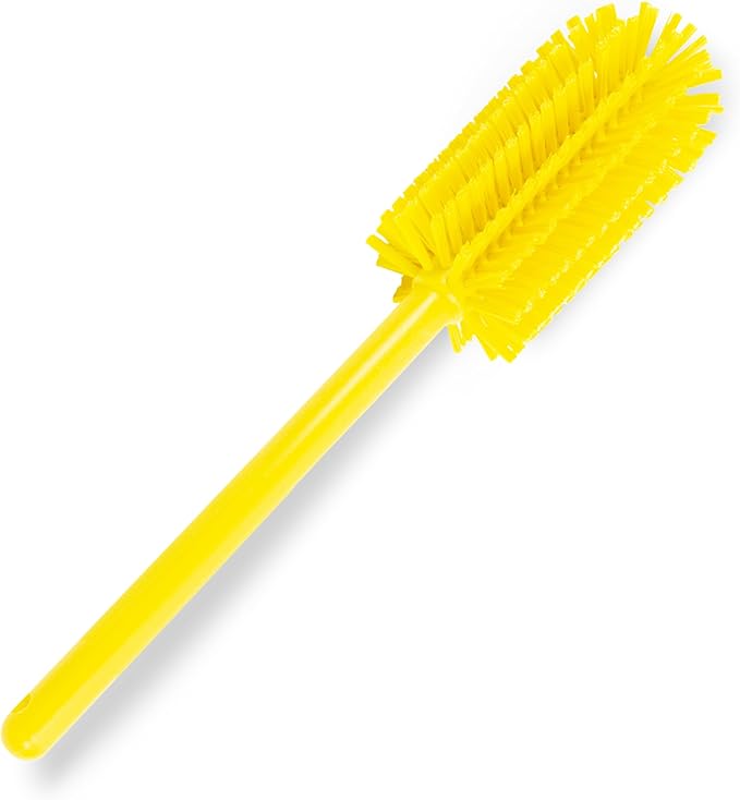 SPARTA Large Water Bottle Brush Ideal for Wide-Mouth Jars Bottles and Tumblers Dishwashing Tool with Handle for Home and Commercial Kitchens Plastic 16 Inches Yellow (Pack of 4)