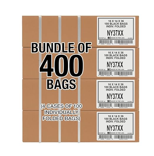 Aluf Plastics 20-30 Gallon 2 MIL Black Heavy Duty Garbage Trash Bags - 30 x 36 - Pack of 400 - For Contractor Industrial Institutional &amp Commercial