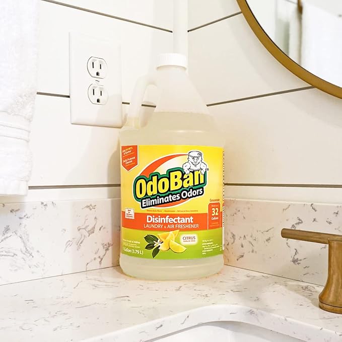 OdoBan Ready-to-Use Disinfectant and Odor Eliminator Made in the USA Citrus Scent Set of 2 32 oz Spray and 1 Gallon Concentrate