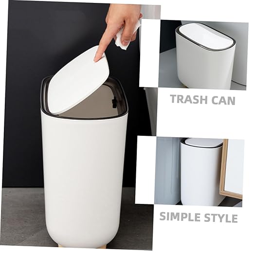 Zerodeko Plastic Bathroom Trash Can with Press Lid Multi Function Garbage Bin for Kitchen Living Room and Office Waste Basket for Indoor and Outdoor Use Capacity