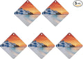 5PCS Car Air Freshener Hanging Personalized Double Sided White Coastal Town Car Fresheners Long Lasting New Cars Scents Cute Automotive Freshies for Closets Drawers (tea)