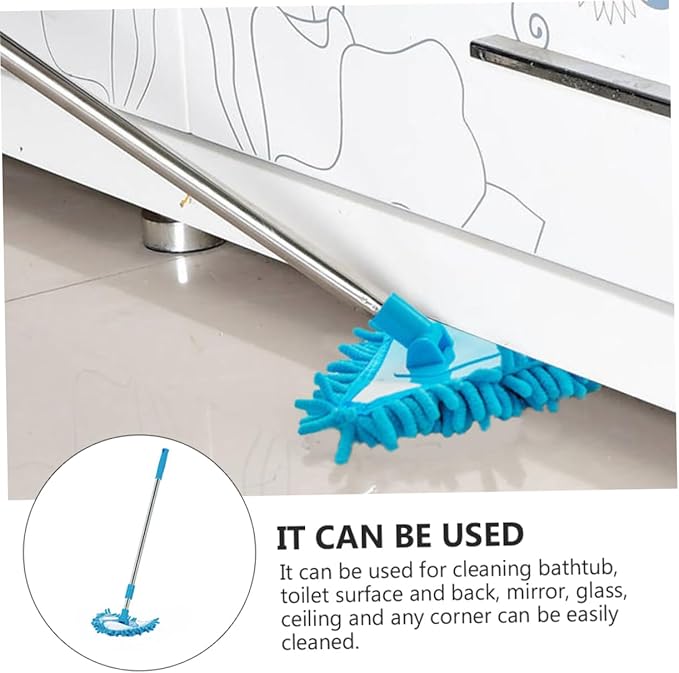 1Pc Triangular Mop Telescopic Rotatable Household Cleaning Mop Lightweight Design for Rotation Soft Absorbent Head Friends