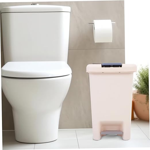 Garneck Foot Pedal Trash Can with Lid Covered Wastebasket for Bathroom Kitchen Office Handsfree Easy to