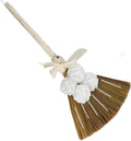 Wedding Broom for Jumping Ceremony Decorative Broomstick DIY with Ribbons Artificial Roses &amp Sticky Pearl African American Jumping The Broom for Wedding