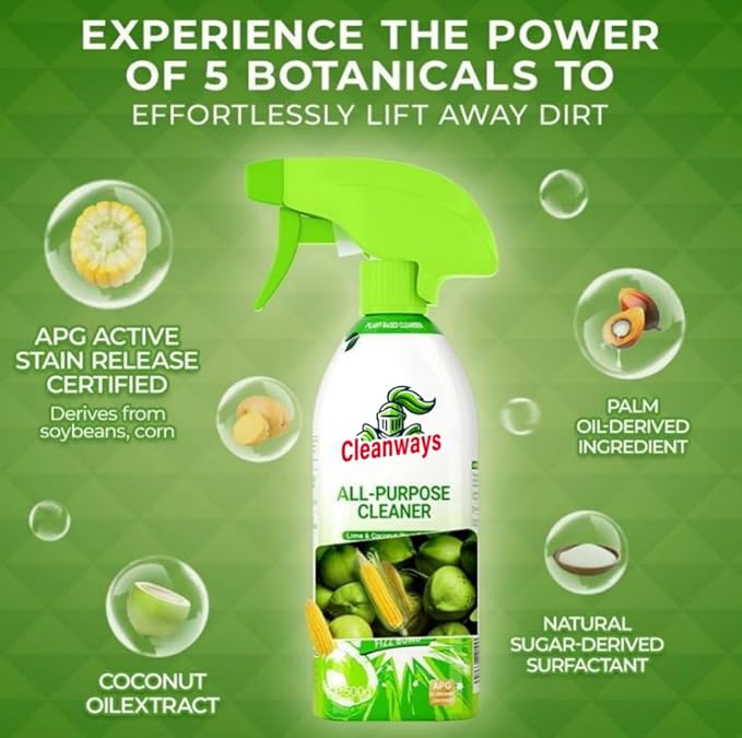 Cleanways All Purpose Cleaner 500ml Cleanways Power Cleaner All-Purpose Plant-Based Cleaner Deep Clean Spray Quick-Easy Stain Removal