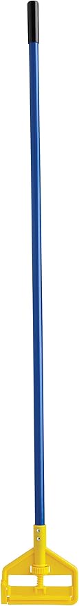Rubbermaid Commercial Products Invader Fiberglass Wet Mop Handle 60-Inch Blue Heavy Duty Mop Head Replacement Handle for Industrial/Household Floor Cleaning Quick Change Mop Head Handle