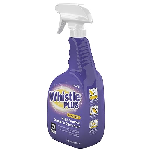 Diversey CBD540564 Whistle Plus Professional Multi Purpose Cleaner &amp Degreaser Heavy Duty Stain Remover with Citrus Scent Ready-to-Use Capped Spray 32-Ounce (Pack of 8)