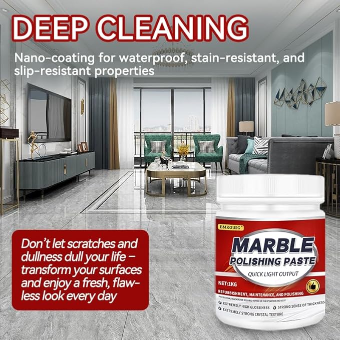 Granite Polishing Paste Marble Cleaner Countertop Quartz Polish Granite Polishing Kit | Marble Cleaner and Polish - Enhances Shine &amp Maintenance Safe for Stone Surfaces 2.2LB (1 - PCS)
