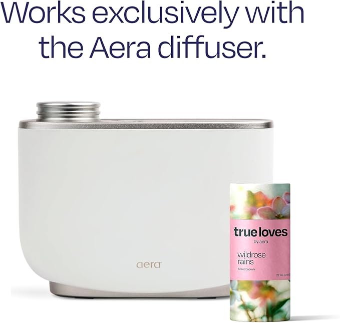 Aera True Loves Wildrose Rains - Deodorizing Home Fragrance Scent Refill for Pet Odor - Notes of Green Leaves Rose Petal &amp Water Lily - 25mL - For Use With Aera Diffuser (Sold Separately)