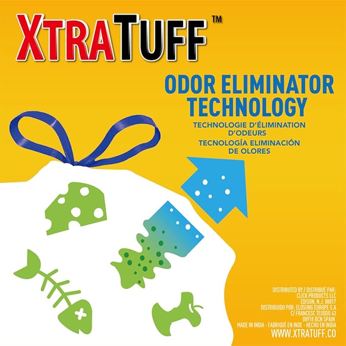 XtraTuff Tall Kitchen Drawstring Trash Bags 13 Gallon 150 Count Lemon Mint Scented MegaFlex Technology Leak and Puncture Resistant BPA Free