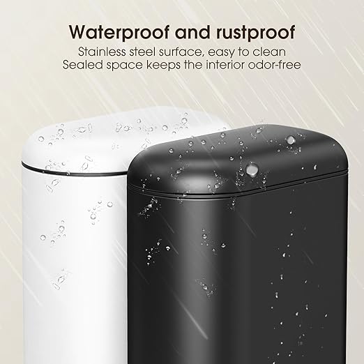 CEROELDA Small Bathroom Trash Can with Lid Soft Close 5L/1.3 Gallon Stainless Steel Slim Garbage Can Metal Waste Basket with Step Pedal for Office Bedroom Toilet Dorm Room (Black 1.3 Gallon)