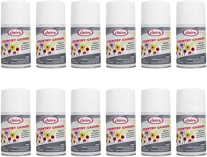 Claire CL118-12pk Country Garden Metered Air Freshener 7 Oz. Net Wt. 12 Count