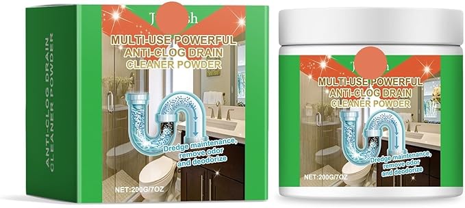 Pipe Unclogging Cleaning Powder - Dissolve Hair Grease &amp Food Residue Clogs Deep Clean Drains &amp Eliminate Odors(1PCS)